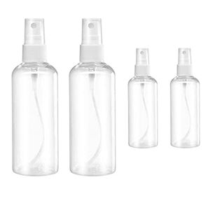 MUUZLL Small Spray Bottle, Spray Bottles, Clear Empty Fine Mist Plastic Mini Travel Bottle Set, Small Refillable Containers, 2 * 50ml, 2 * 100ml(4Pack)