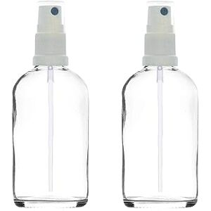 Avalon Cosmetic Packaging Elegant 100ml Clear Glass Spray Bottles: Set of 2: Beauty, Skincare, Aromatherapy and More. Ideal for Perfumes, DIY Beauty, Gifting and Cleaning. Refill, Preserve, Protect and Travel in Style!