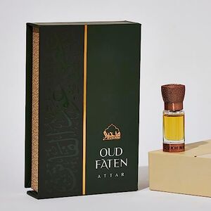 Oud Faten Attar by Dukhni Refreshing scents blended with Oud Authentic Arabic Fragrance Oil 100% Pure, Alcohol-Free, Halal 1 bottle x 6ml