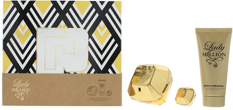 Paco Rabanne Womens Lady Million Eau De Parfum 80ml, Eau De 5ml + Body Lotion 100ml Gift Set - One Size