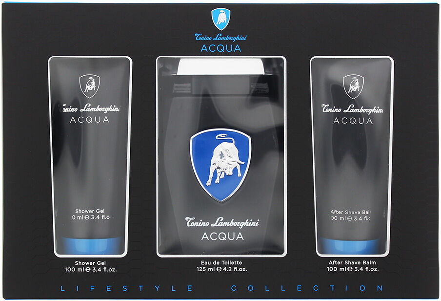 Tonino Lamborghini Acqua 3 Piece Gift Set: Eau De Toilette 125ml - Shower Gel 100ml - Aftershave Balm 100ml