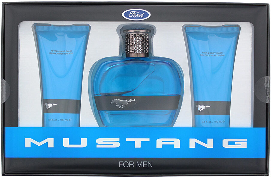 Mustang Blue 3 Piece Gift Set: Eau De Toilette 100ml - Aftershave Balm 100ml - Hair Body Wash 100ml