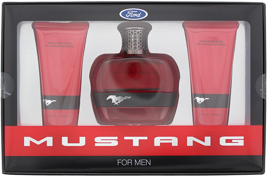 Mustang Red 3 Piece Gift Set: Eau De Toilette 100ml - Aftershave Balm 100ml - Hair Body Wash 100ml