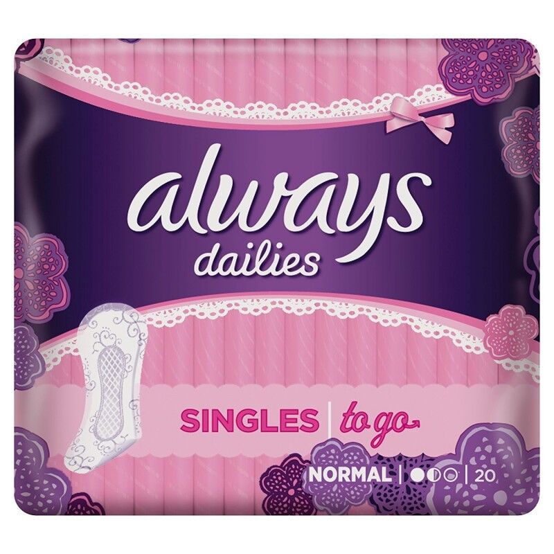 Always Dailies Singles Siteet Normal To Go 20 kpl 20 kpl Terveyssiteet