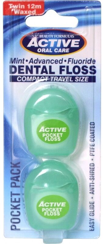 Active Oral Care Pocket Pack Mint Fluoride hammaslanka 2 x 12 m Hammaslanka