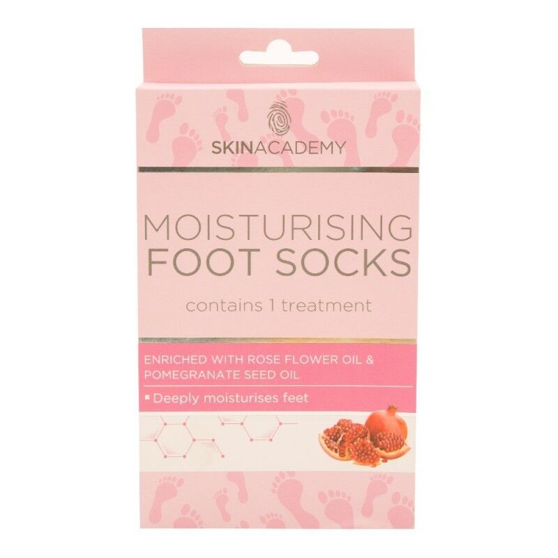 Skin Academy Moisturising Foot Socks Rose Flower Oil 1 pari Jalkojen hoito