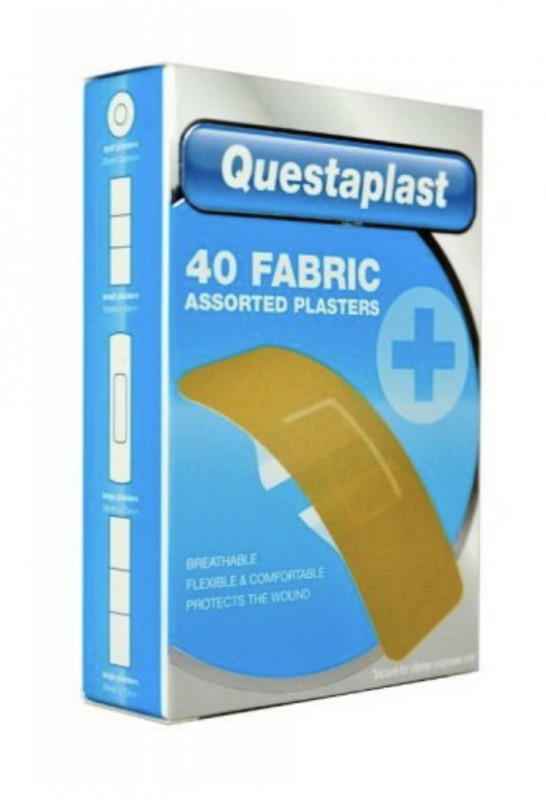 Questaplast Assorted Fabric Plasters 40 kpl Laastarit