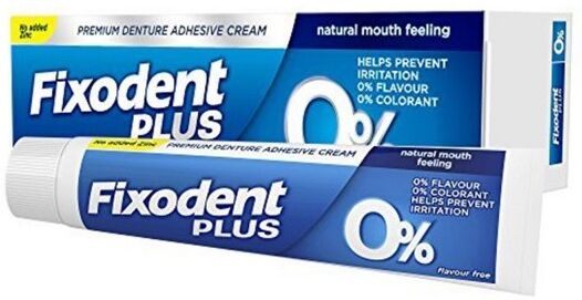 Fixodent Plus 0% Denture Adhesive Cream 40 g Tekohampaat