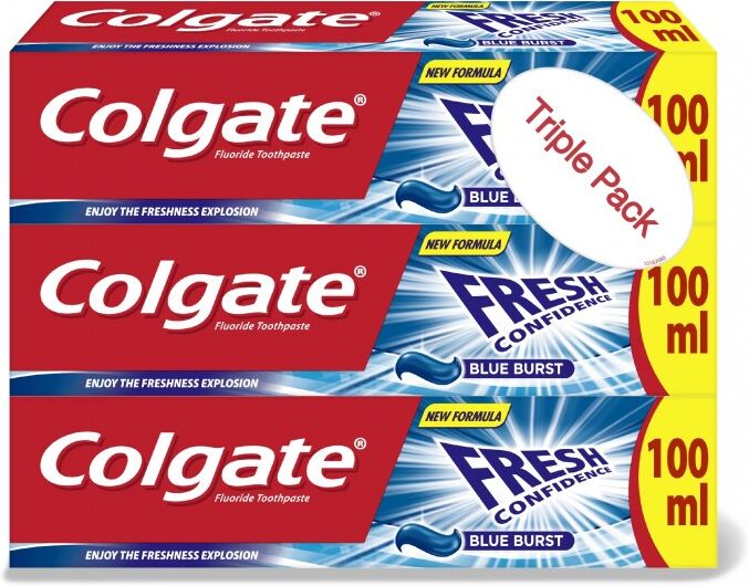 Colgate Fresh Confidence Blue Burst 3 x 100 ml Hammastahna