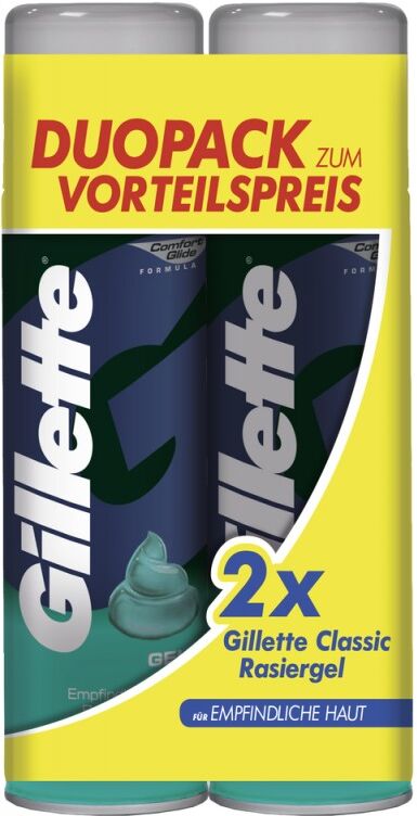 Gillette Classic Shave Gel Duo 2 x 200 ml Scheergel