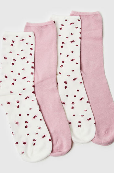 Hunkemöller 2 paar sokken Floral Soft Touch  - Wit - Size: Onesize
