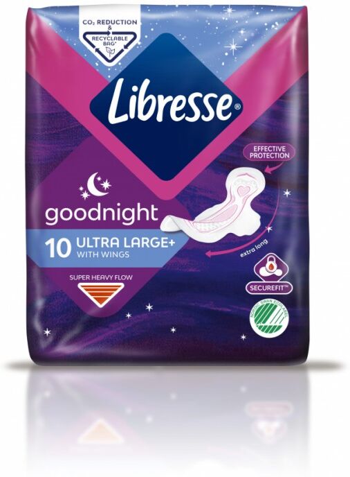 Libresse Goodnight Ultra Thin with Wings 10 stk Bind