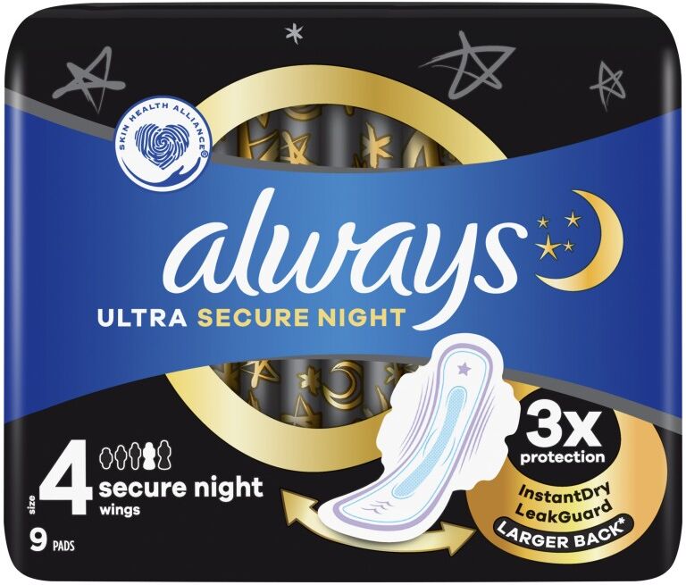 Always Ultra Secure Night With Wings 9 stk Bind