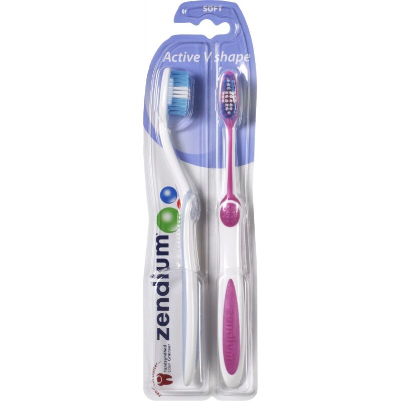 Zendium V-Shape Soft 2-pakning Tannbørster 2 stk Tannkost