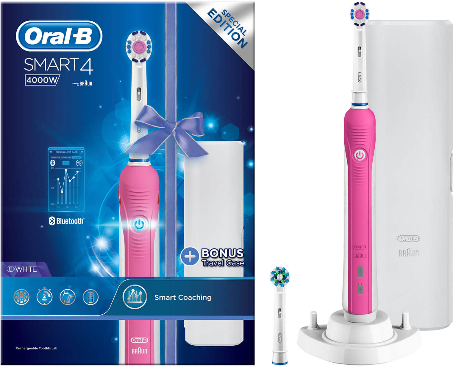 Oral B Oral-B Smart 4 4000W Electric Toothbrush - Pink