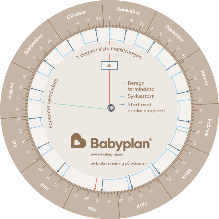 Babyplans terminberegner og eggløsningstestberegner