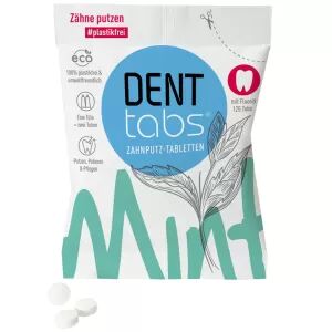 Denttabs tannkrempiller med fluorid - 125 stk.