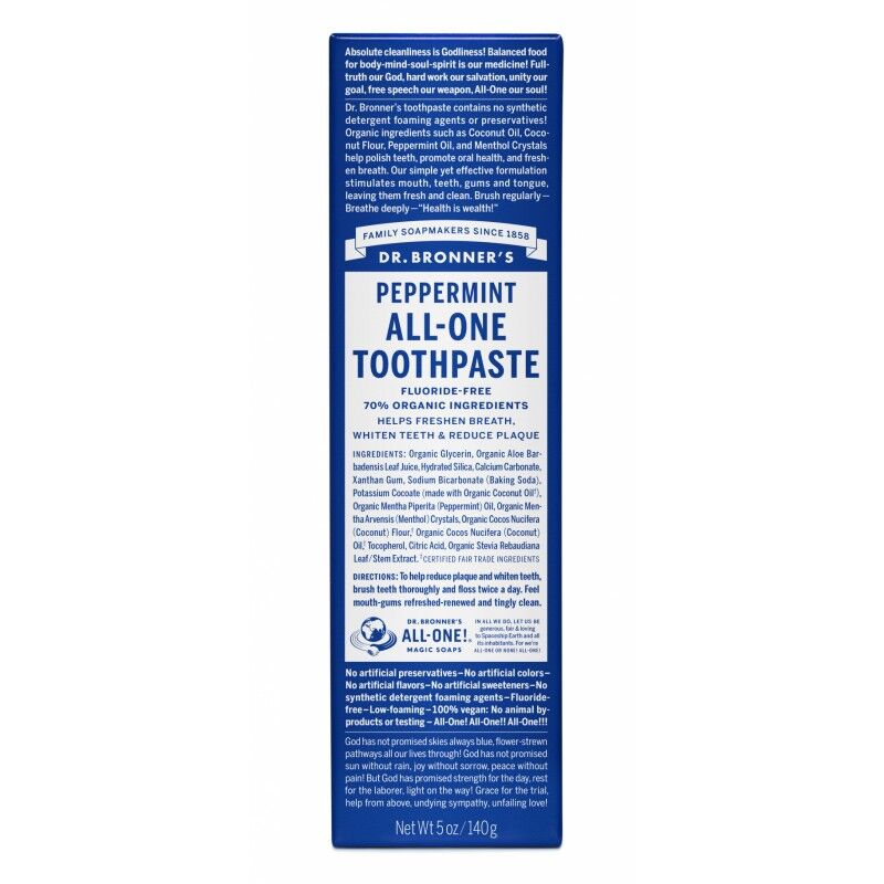 Dr. Bronner&rsquo;s Peppermint Toothpaste 140 g Tandkr&auml;m