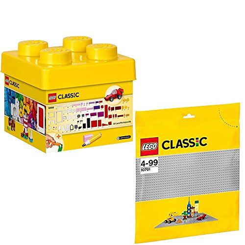 Lego Klassiskt set med 2 10692 10701 byggklossar + grå basplatta