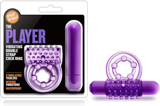 Play With Me - The Player - Purple Vibrating Cock & Ball Rings