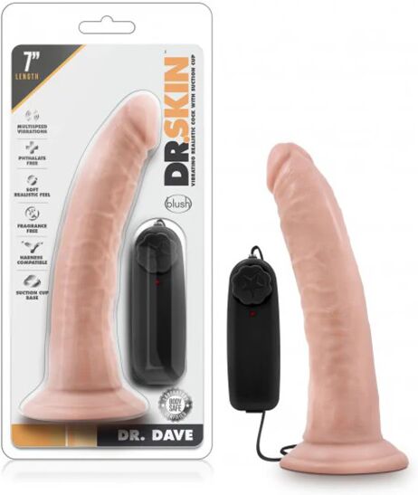 Dr Skin Dr Dave 7in Vibrating Cock with Suction Cup Vanilla