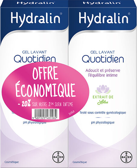 Hydralin Quotidien Gel Lavant Lot de 2 x 200ml