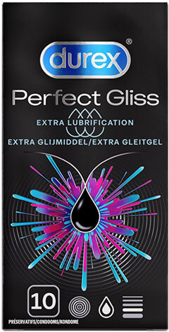 Durex Perfect Gliss Extra Lubrification 10 préservatifs