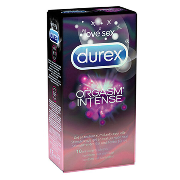 Durex Orgasm'Intense Gel et Texture Stimulants pour Elle 10 préservatifs lubrifiés
