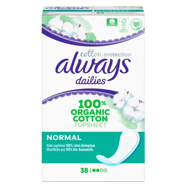 Always Dailies Protège-Slip Cotton Protection Normal 38 unités