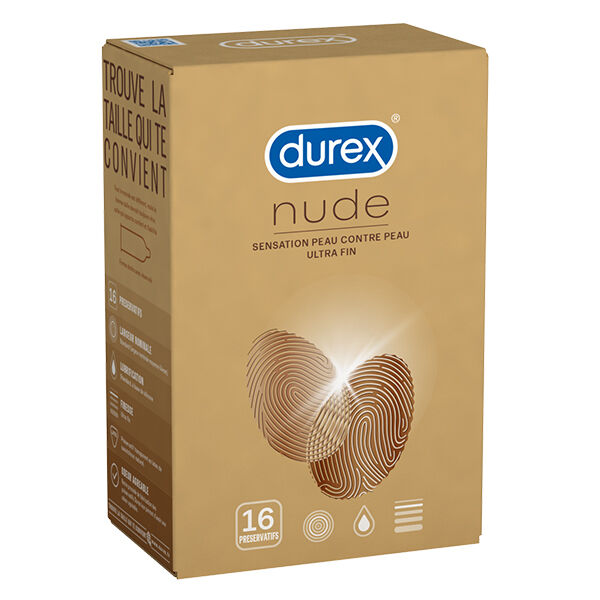 Durex Nude Sensation Peau contre Peau Préservatifs Ultra Fins 16 unités