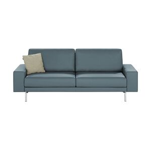 hülsta Sofa Sofabank aus Leder  HS 450 ¦ blau ¦ Maße (cm): B: 220 H: 85 T: 95