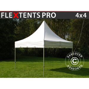 Dancover - Faltzelt Faltpavillon Wasserdicht FleXtents pro Peak Pagoda 4x4m Weiß - Weiß