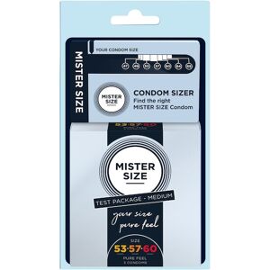 Mister Size Passion & Love Condom sets Size-Kit Medium med Condom Sizer 1x kondom sizer + 1x kondom 53 mm + 1x kondom 57 mm + 1x kondom 60 mm