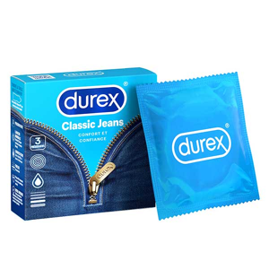 Durex Classic Jeans Confort et Confiance 3 préservatifs lubrifiés - Publicité