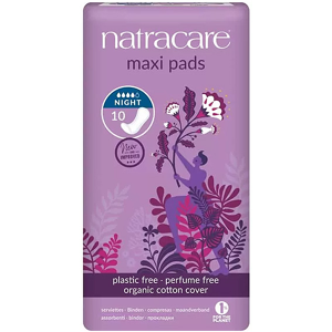 Natracare Serviettes Maxi Pads Nuit 10 unités - Publicité