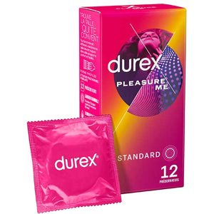 Durex Préservatifs Pleasure Me - 12 Préservatifs Perlés et Nervurés - Publicité