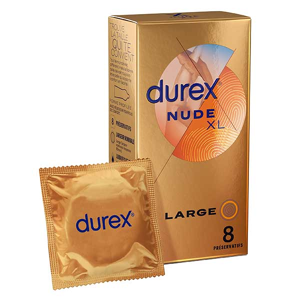 Durex Préservatifs Nude XL - 8 Préservatifs Fins et Extra Larges - Publicité
