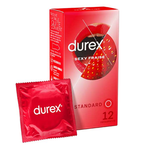 Durex Préservatifs Sexy Fraise - 12 Préservatifs Parfumés - Publicité