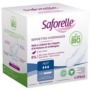 Saforelle Serviettes Hygiéniques Nuit 10 Serviettes Hygiéniques - Publicité