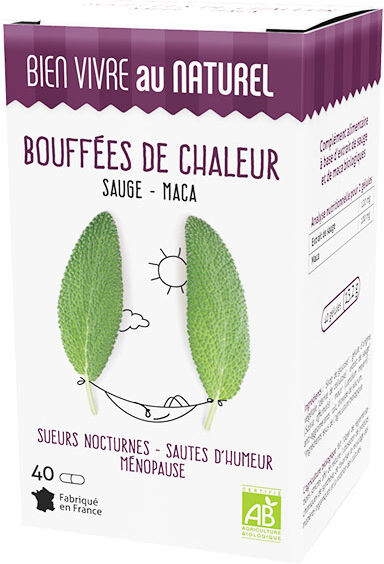 Bien Vivre au Naturel Bouffées de Chaleur Sauge Maca Bio 40 gélules