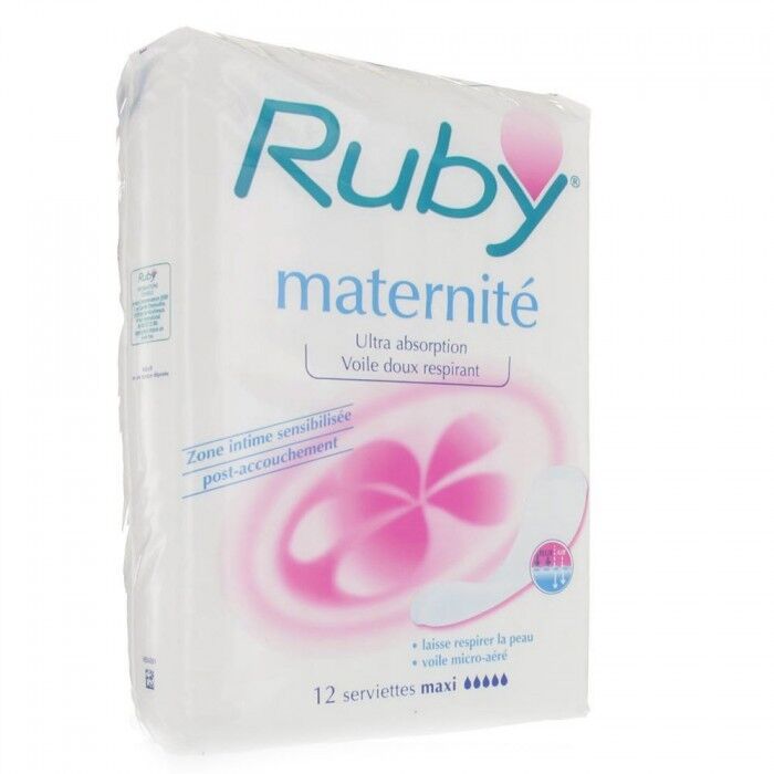 RUBY Serviettes Spécifiques Maternité Boite de 12