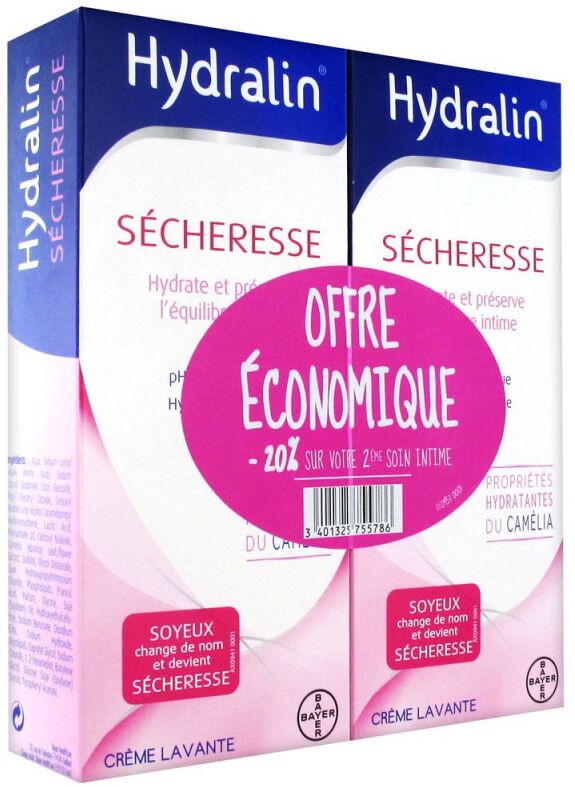 Hydralin Sécheresse Crème Lavante 2 x 200ml