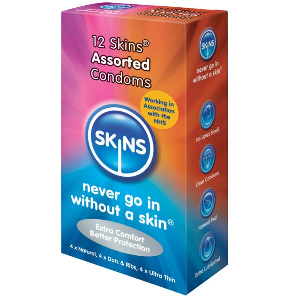 skins - pelli preservativi assortiti 12 pack