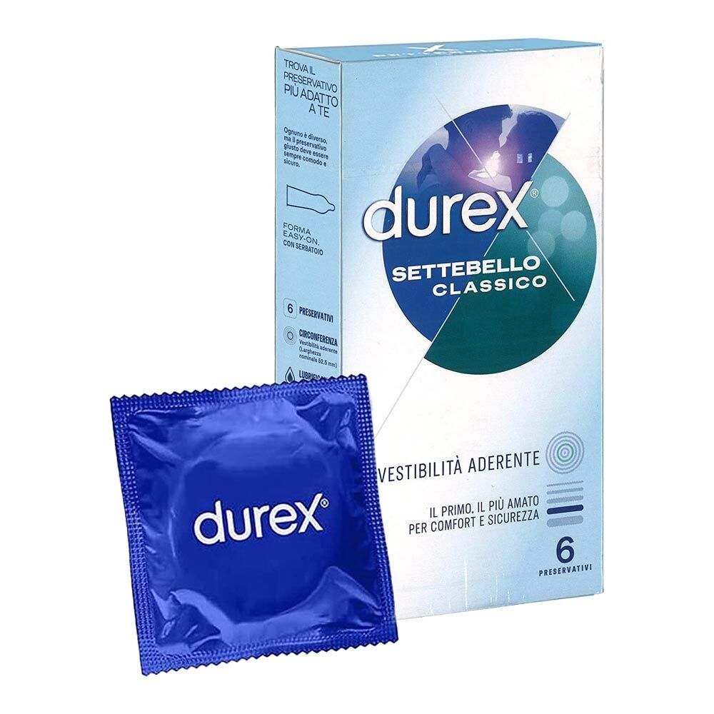Durex Settebello - Classico Profilattico Vestibilità Aderente, 6 preservativi