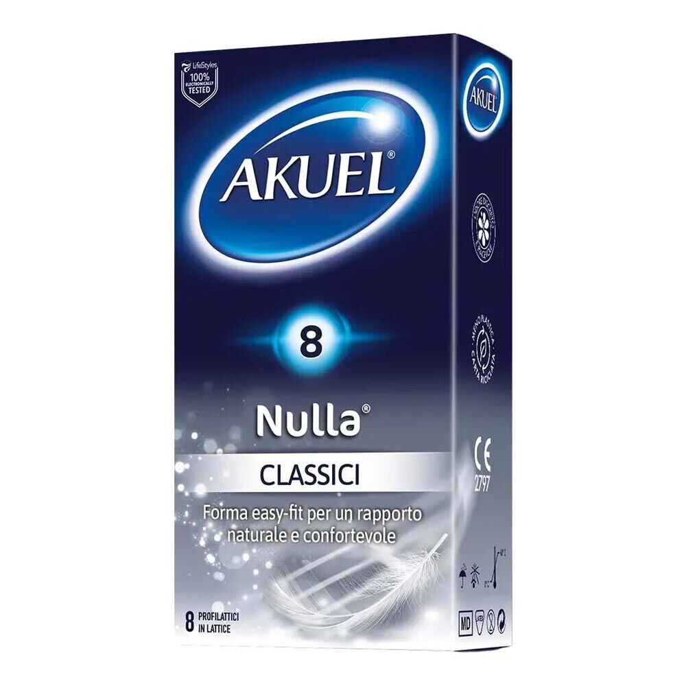 Akuel Nulla Classico Profilattico in Lattice, 8 preservativi