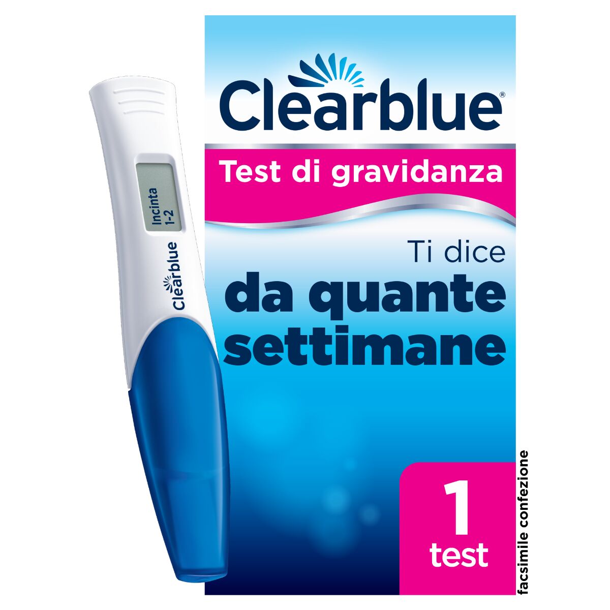 ClearBlue Test di Gravidanza Con Indicatore Delle Settimane Ti Dice Da Quanto è Avvenuto Il Concepimento 1 Test Digitale