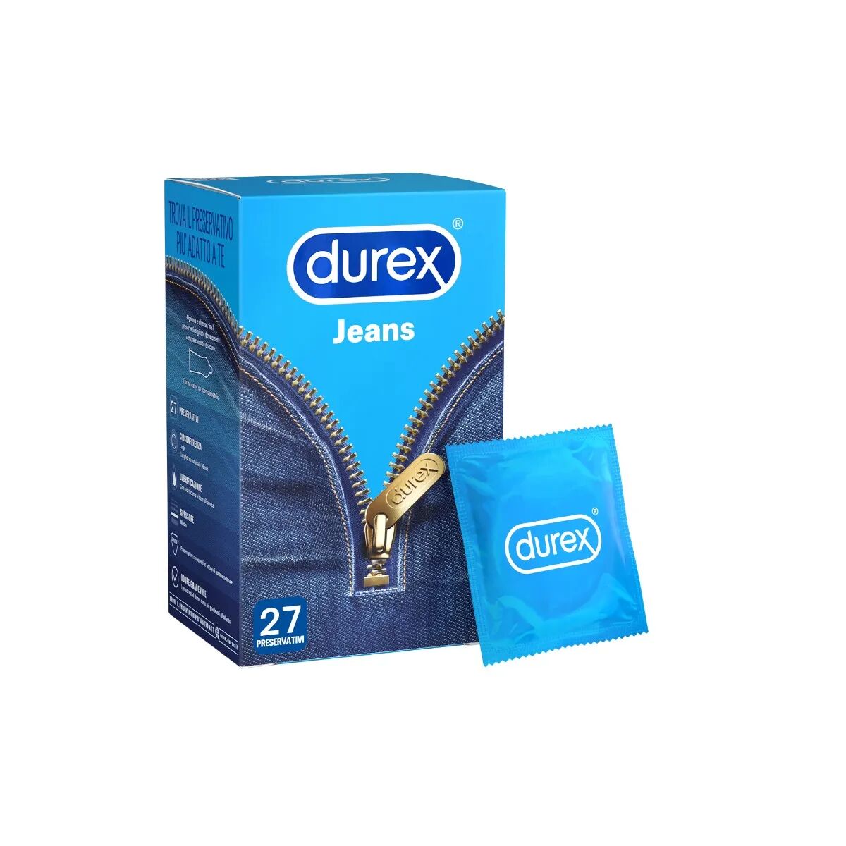 Durex Jeans Preservativi Con Forma Easy-on 27 Pezzi