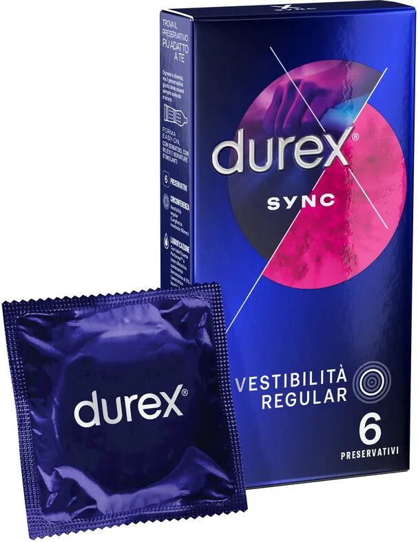 Durex Sync Preservativi Ritardanti e Stimolanti 6 Pezzi