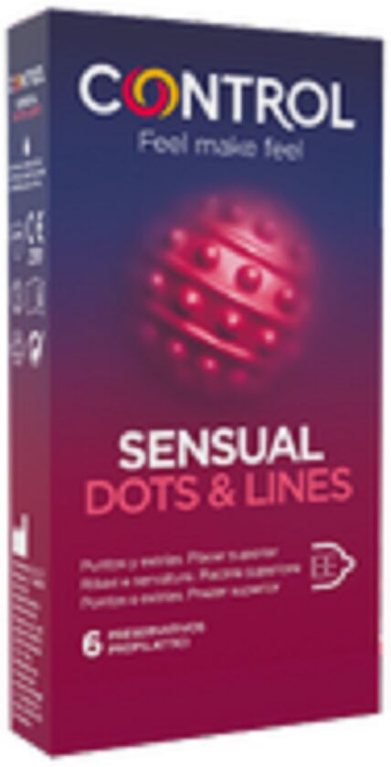 Control 2in1 Sensual Dots&Lines Profilattici 6 Pezzi