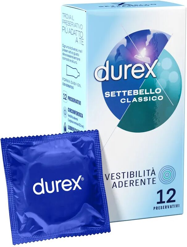 Durex Settebello Classico Preservativo Uomo Con Vestibilità Aderente 12 Profilattici